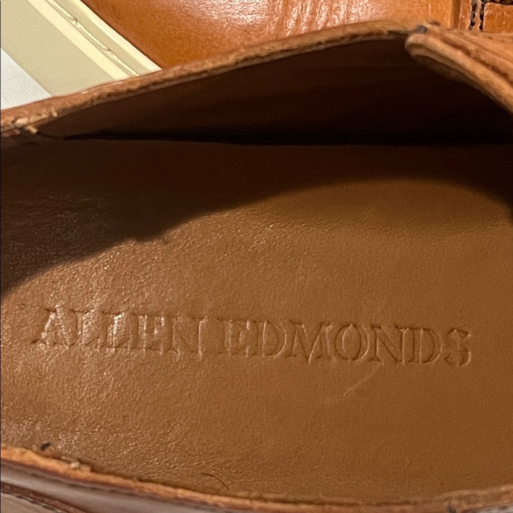 Allen Edmonds HENDERSON DERBY Leather LACEUP Dress Shoe IN COGNAC MEN SIZE 11D - Picture 11 of 12